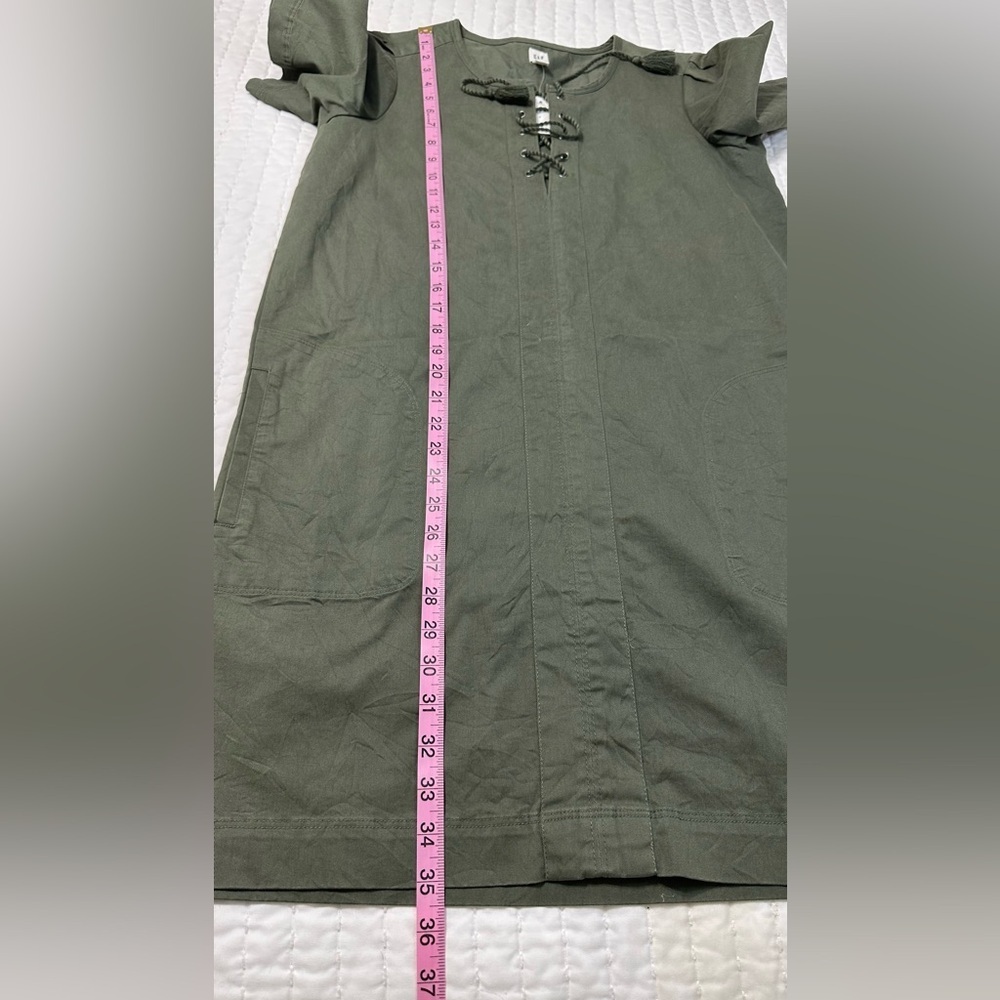 GAP Neutral Lace-Up Shift Dress Size S Baby Tweed in Green  Casual Dress - Picture 6 of 16